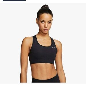 Nike Women's Black Sports Bra with White Logo